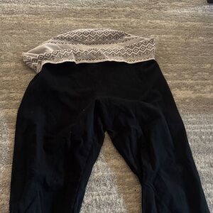 Victoria's Secret Black Joggers with Patterned Waistband